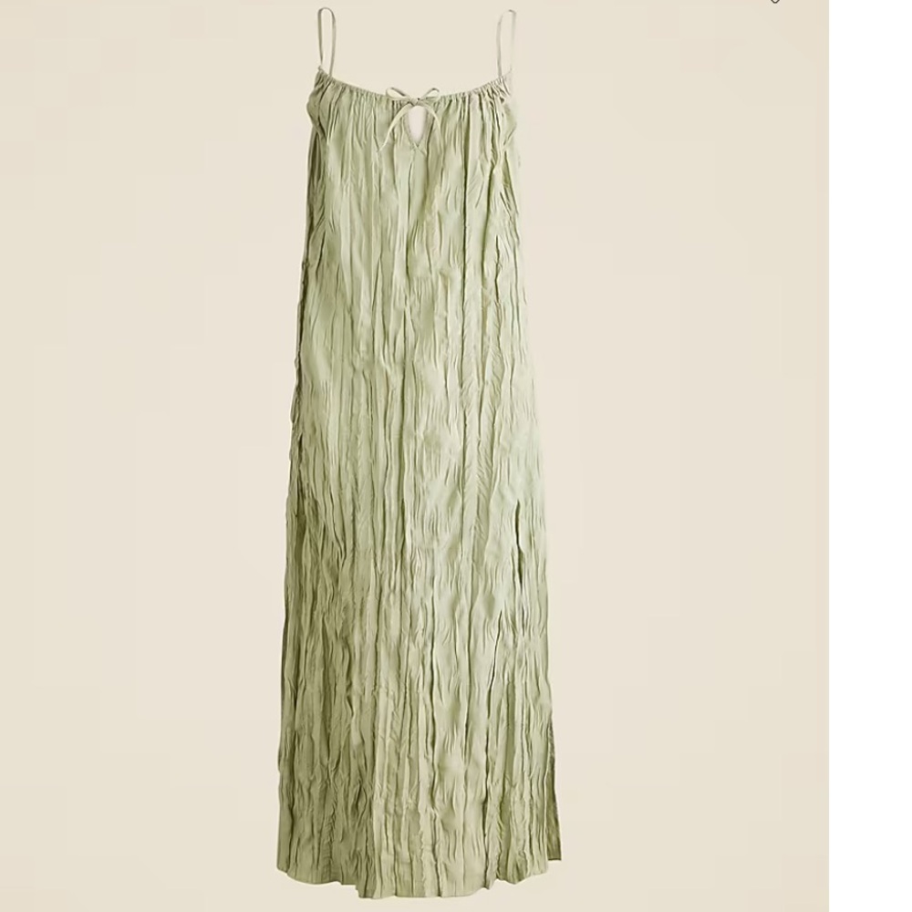 J. Crew Crinkled side-slit midi dress